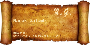 Marek Galamb névjegykártya